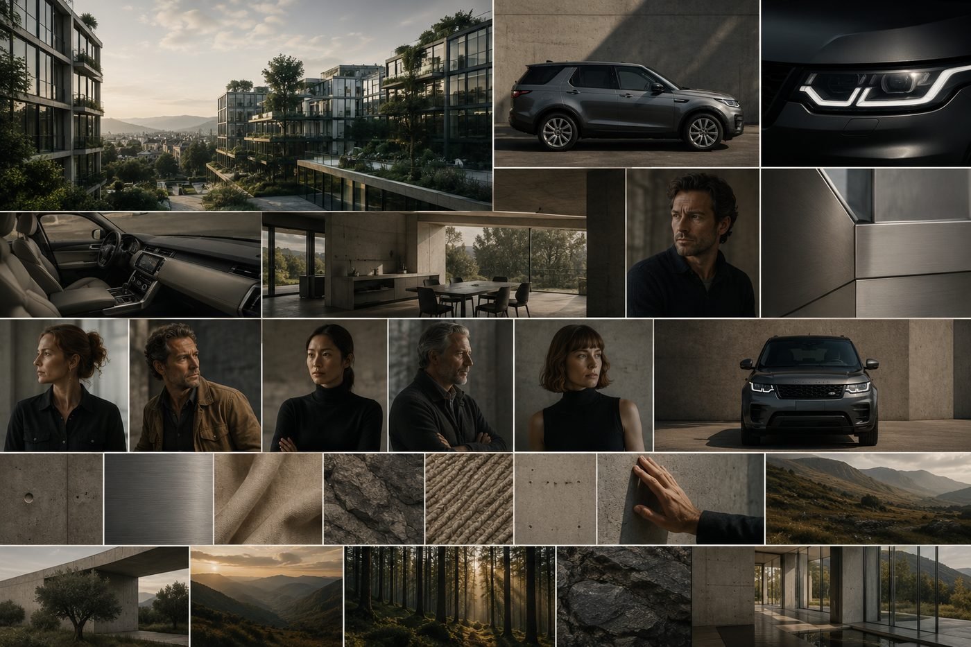 Visual Research, Moodboard: architecture, characters, materials, landscape